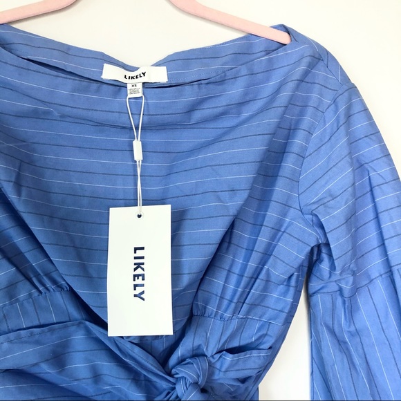 NWT Likely Collins Striped Tie Front Blouse Top - Picture 3 of 5